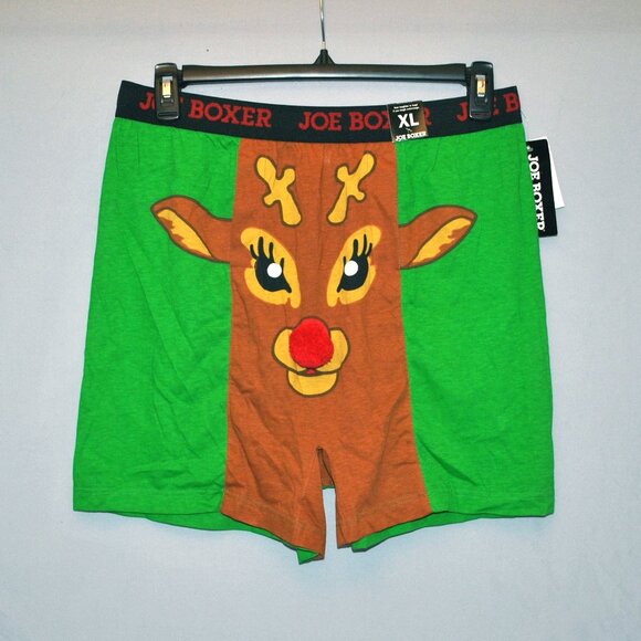 NWT Joe Boxer Y2K Mens Size XL Boxers Holiday Novelty Print Reindeer Boxer - Picture 1 of 9